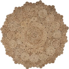 Boutique Jute Jute Area Rug Indoor in Brown/Tan, 6' Round