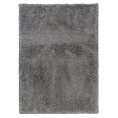 Black Shag Solid Hand-Loomed Polyester Indoor Area Rug