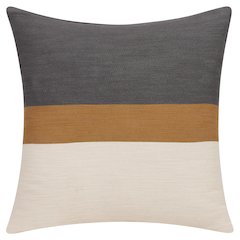 Wilmington Cotton Poly Filled Pillow in Brown/Gray, 24" x 24"