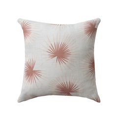 Coastal Performance Poly Filled Pillow in Off-White/Orange, 22" x 22"