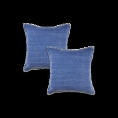 Vital  Cotton Pillow Set of 2 in Blue, 24" x 24"