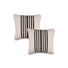Elevate Cotton Pillow Set of 2 in White/Black, 22" x 22"