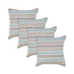 Altair  Cotton Pillow Set of 4 in Blue/Gray, 18" x 18"