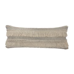 Ox Bay Hand-Woven Gray/White Geometric All-Natural Cotton Pillow Cover