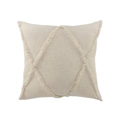 Ox Bay Hand-Woven Natural Beige Diamond All-Natural Cotton Pillow Cover