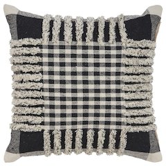Black Plaid Throw Pillow