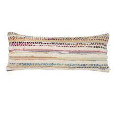 White Chevron Striped Throw Pillow