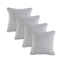Insignia Cotton Pillow Set of 4 in Gray/White, 18" x 18"