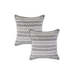 Altair  Cotton Pillow Set of 2 in Black/Gray, 18" x 18"