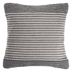Farmhouse Striped and Textured Throw Pillow