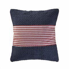 Navy Nautical Striped Throw Pillow