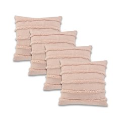 Rory Cotton Pillow Set of 4 in Pink, 20" x 20"