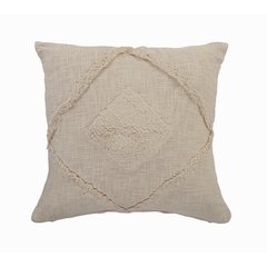 Solid Decorative Double Diamond Cotton Throw Pillow