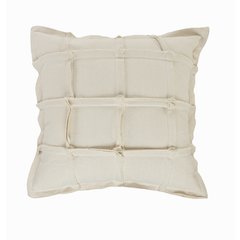 Solid Beige Ribbon Throw Pillow