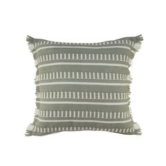 Dash Striped Indoor Outdoor Oversized Throw Pillow with Fringe