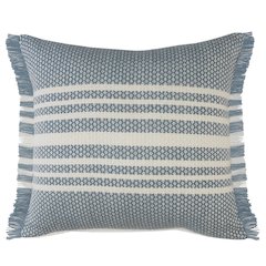 Striped Indoor Outdoor Oversized Throw Pillow with Fringe