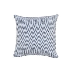 Blue and White Chevron Throw Pillow