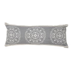 Casual Mandala Medallion Lumbar Pillow with Tufted Border