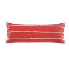 Evette Rios Cape Cod Jute Braided Lumbar Throw Pillow, Red