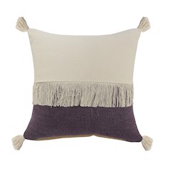 Fringe Festival Purple Color Block Throw Pillow