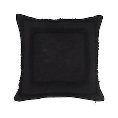Modern Tufted Solid Black Throw Pillow