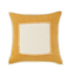 Golden Glow Yellow Riviera Framed Throw Pillow
