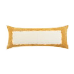 Golden Glow Yellow Riviera Framed Lumbar Throw Pillow