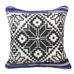 Evette Rios Mindy Bordered Mosaic Cotton Blend Throw Pillow