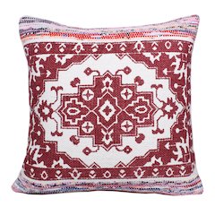 Boho Bordered Medallion Mosaic Textile Throw Pillow