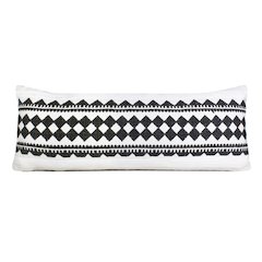 Evette Rios Mindy Mosaic Geometric Stripe Cotton Blend Throw Pillow, Lumbar