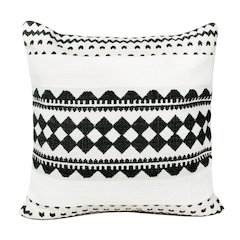 Evette Rios Mindy Mosaic Geometric Stripe Cotton Blend Throw Pillow, Square