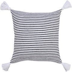 Basic Balanced Striped Throw Pillow with Tassels