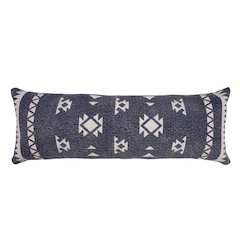 Southwestern Decorative Denim Geometric Lumbar Throw Pillow