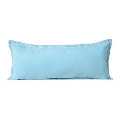 Embroidered Edge Bordered Solid Lumbar Throw Pillow
