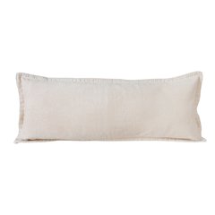Embroidered Edge Bordered Solid Lumbar Throw Pillow