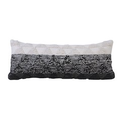 Luxe Cotton Poly Filled Pillow in Black/White, 14" x 36"