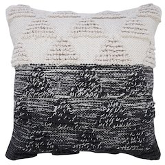 Luxe Cotton Poly Filled Pillow in Black/White, 20" x 20"