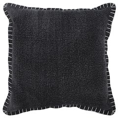 Vital Cotton Poly Filled Pillow in Black, 20" x 20"