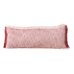 Aspen Cotton Poly Filled Pillow in Red/White, 14" x 36"