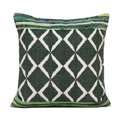 Mindy Cotton Blend Poly Filled Pillow in Green, 20" x 20"