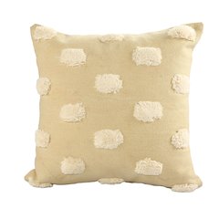 Zeal Cotton Poly Filled Pillow in Cream/White, 20" x 20"