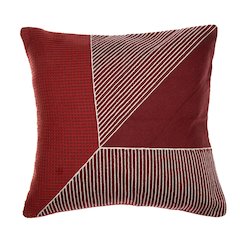 Rust/Multi Contemporary Striped Geometric Hand-Woven Throw Pillow Cover