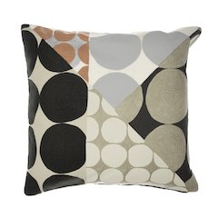 Black/Beige Contemporary Geometric Hand-Woven Throw Pillow Cover
