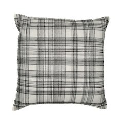 White/Black Contemporary Checkered Hand-Woven Throw Pillow Cover