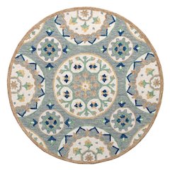 RugsA Gray/Brown Suzani Wool Round Rug