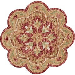 Burnt Red Medallion Garden Area Rug
