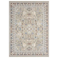 Beige/Rust Modern Geometric Performance Washable Indoor Area Rug