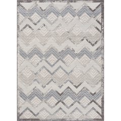 Westport Light Blue/Ivory Chevron PET Yarn Indoor/Outdoor Area Rug