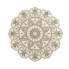 Dazzle Wool Area Rug Indoor in Ivory/Brown, 6' Round