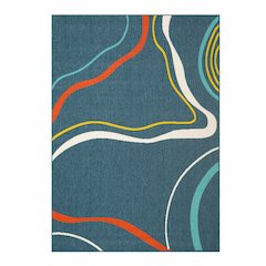 Mapa Durable Performance Area Rug Outdoor in Blue/Multicolored, 8' x 9'9"